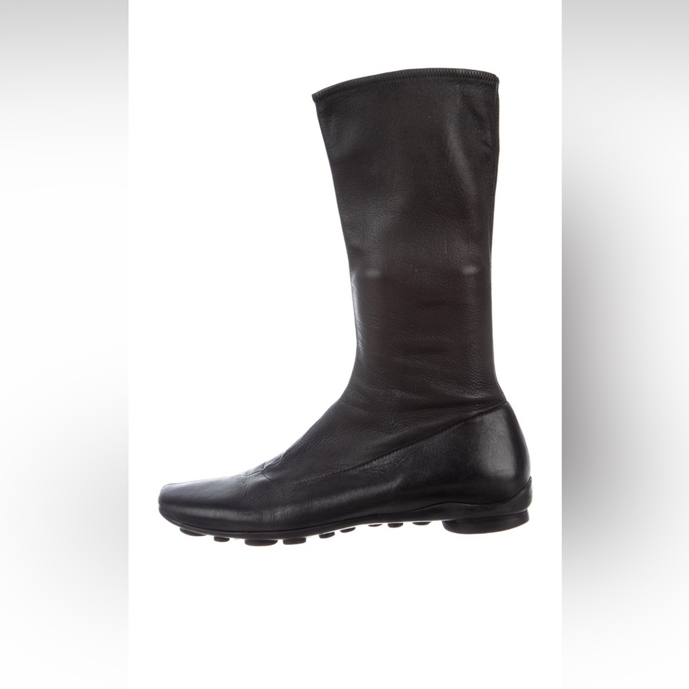 Prada Leather Mid-Calf Boots - Black - size 9 / IT 39